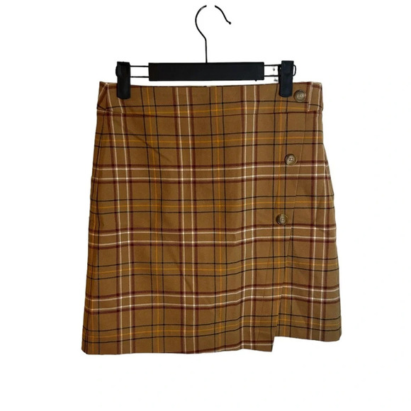 LOFT BROWN PREPPY PLAID FALL SKIRT - Picture 1 of 5